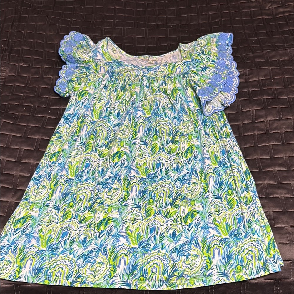 Lilly Pulitzer Blue and Green Floral Dress